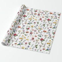 Vintage Floral Wrapping Paper - Colourful Flowers