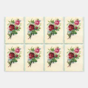 Vintage Floral Wrapping Paper Sheet