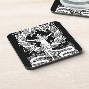 Vintage Floral Wreath Beverage Coaster