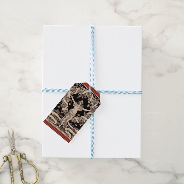 Vintage Floral Wreath Gift Tag (With Twine)