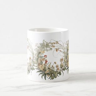 Vintage Floral Wreath Mugs – Elegant Botanical
