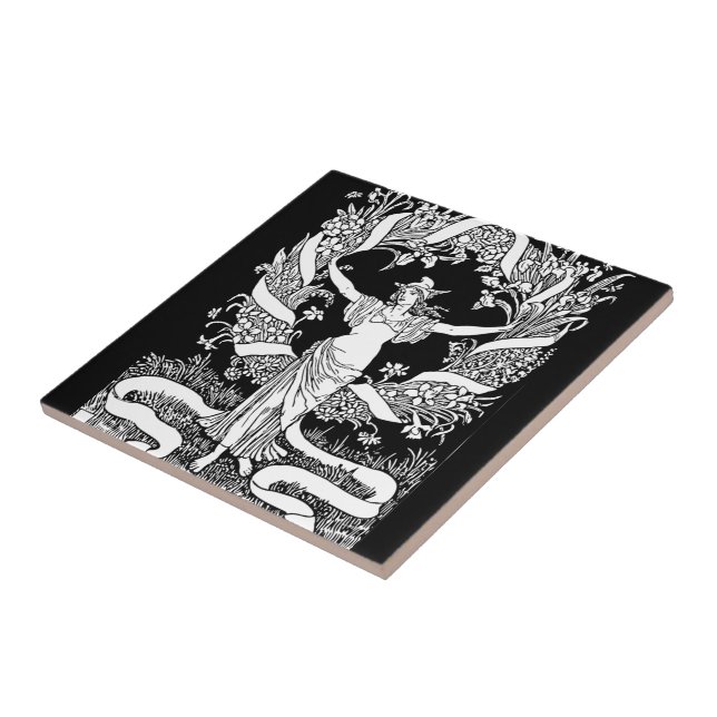 Vintage Floral Wreath Tile (Side)