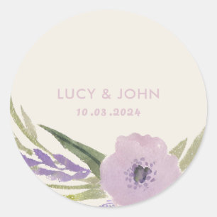 Vintage Floral Wreath Wedding Favour Tags Lavender