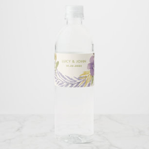 Vintage Floral Wreath Wedding Favour Tags Lavender Water Bottle Label