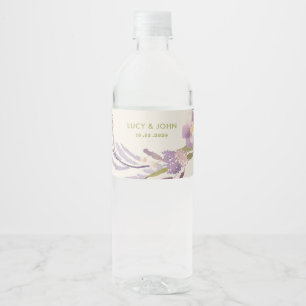 Vintage Floral Wreath Wedding Favour Tags Lavender Water Bottle Label
