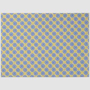 Vintage Floral Yellow Blue Portuguese Tile Tissue Paper