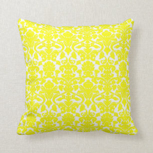 Vintage Floral Yellow Damask Seal Pillow