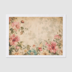 Vintage Florals Framing Parchment Collage Tissue Paper