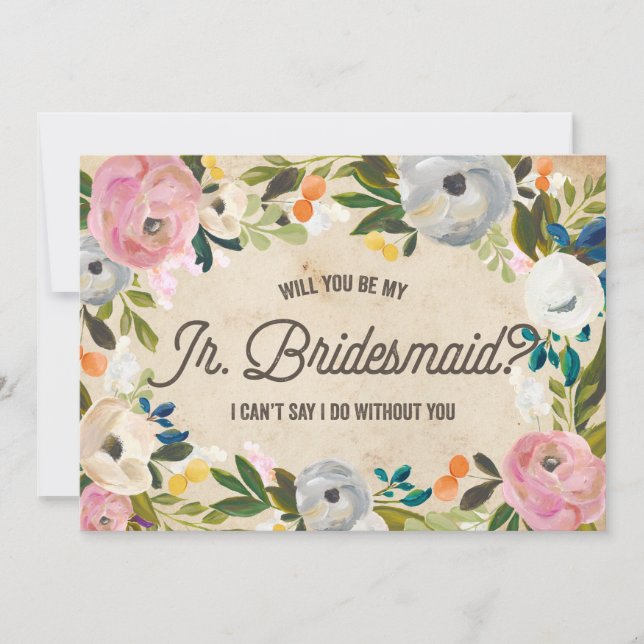 Vintage Florals | Junior Bridesmaid Invitation (Front)