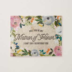 Vintage Florals Matron of Honour Puzzle