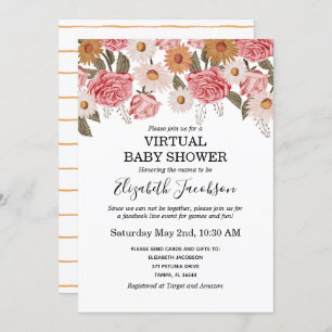 Vintage Florals Virtual Baby Shower Invitation