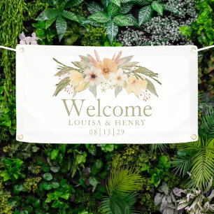Vintage Florals Welcome Wedding Banner
