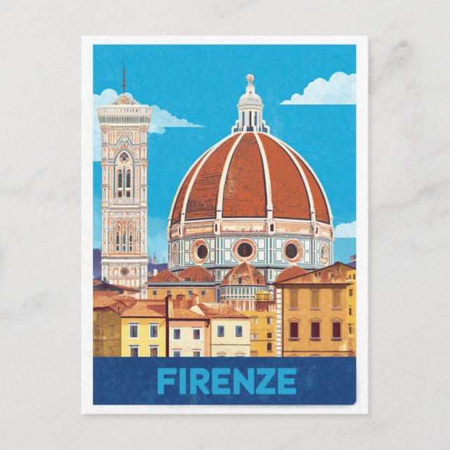 Vintage Florence Firenze Duomo Italy Cathedral Postcard (Front)