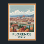 Vintage Florence Italy Cathedral Travel Postcard<br><div class="desc">Anyone would love to receive this vintage Italian travel postcard featuring an illustration of the Cathedral of Santa Maria del Fiore and the city skyline of Florence,  Italy!</div>