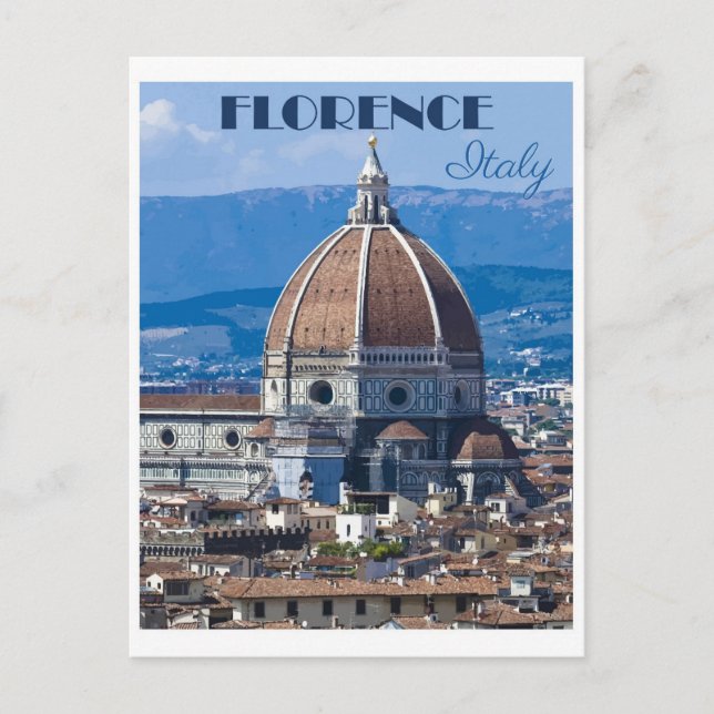 Vintage Florence Italy Cathedral Travel Postcard (Front)