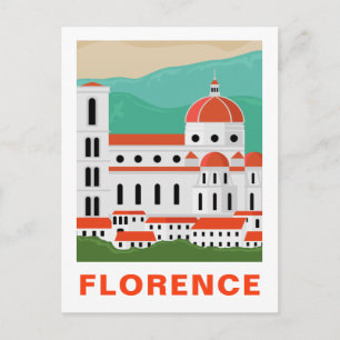 Vintage Florence, Italy Travel Postcard
