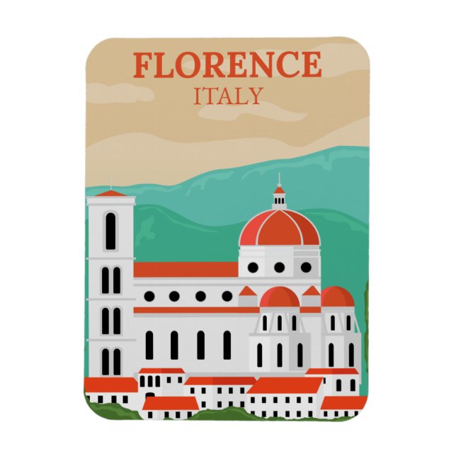 Vintage Florence Italy Travel Souvenir Magnet (Vertical)