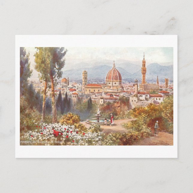 Vintage Florence Skyline Postcard (Front)