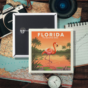 Vintage Florida 15 Cm Square Badge