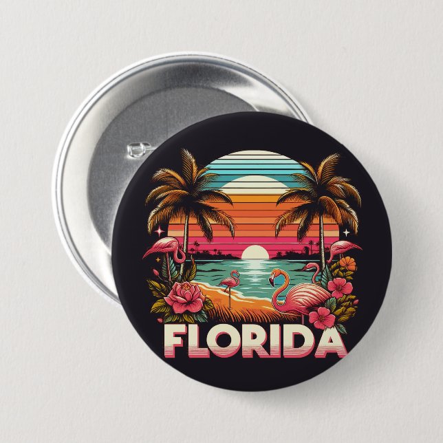 Vintage Florida 7.5 Cm Round Badge (Front & Back)