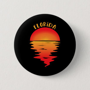 Vintage Florida Beach Sunset T Shirt - Retro Vacat 6 Cm Round Badge