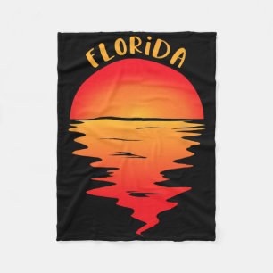 Vintage Florida Beach Sunset T Shirt - Retro Vacat Fleece Blanket