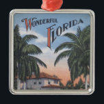 Vintage Florida Brochure Metal Tree Decoration<br><div class="desc">A colourful,  retro illustration from an old Florida brochure that makes a fabulous ornament.</div>