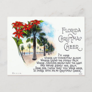 Vintage Florida Christmas Cheer Holiday Postcard