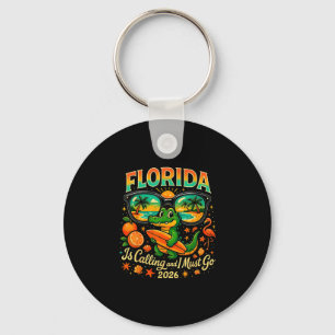 Vintage florida gator surfing retro beach 2026 top key ring
