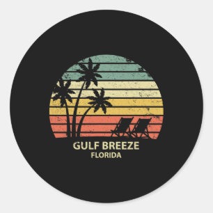 Vintage Florida Gulf Breeze Beach T Shirt Cool Ret Classic Round Sticker
