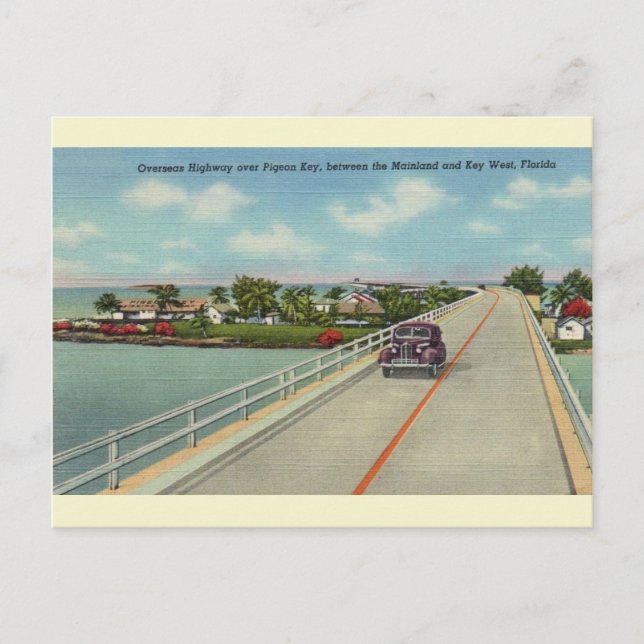 Vintage Florida Keys Highway Postcard (Front)