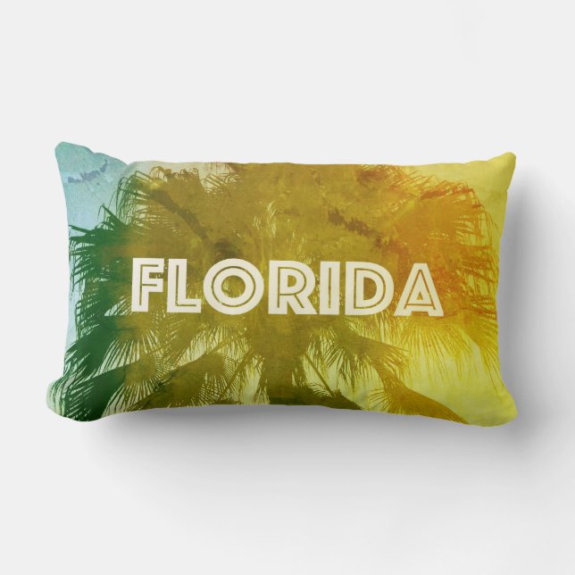 Vintage Florida Lumbar Pillow (Front)