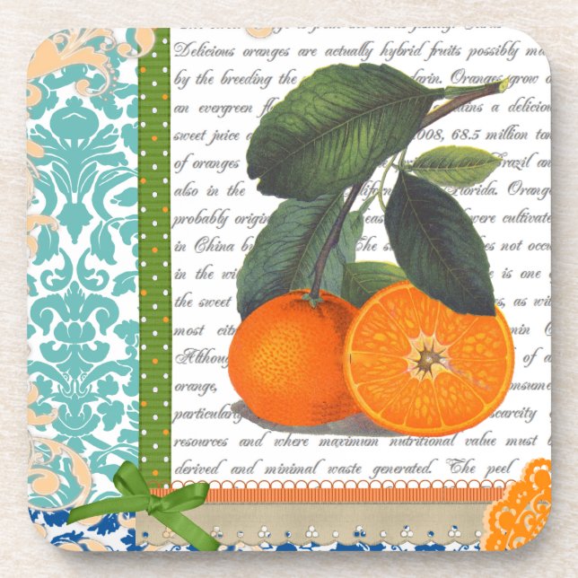 Vintage Florida Orange Fruit coasters (Front)