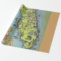 Vintage Florida Postcard Wrapping Paper