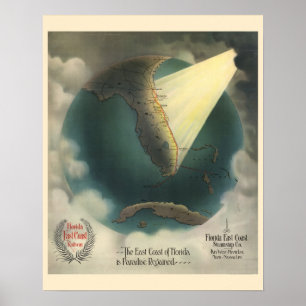 Vintage Florida Railway travel poster