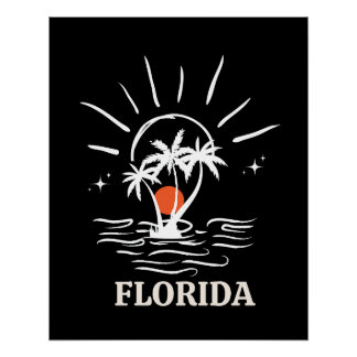 vintage florida retro poster