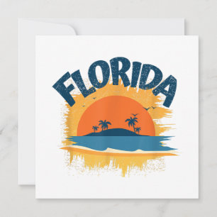 Vintage Florida Retro Tee Design Sunshine Invitation