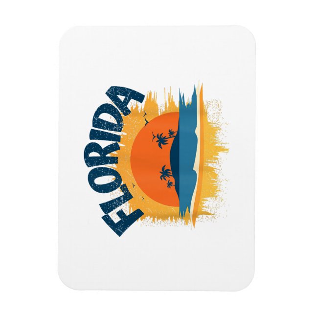 Vintage Florida Retro Tee Design Sunshine Magnet (Vertical)