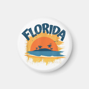 Vintage Florida Retro Tee Design Sunshine Magnet