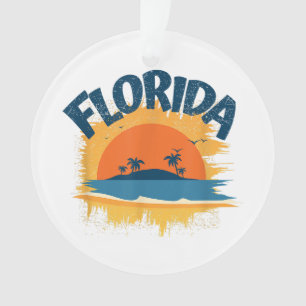 Vintage Florida Retro Tee Design Sunshine Ornament