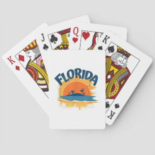 Vintage Florida Retro Tee Design Sunshine Playing Cards