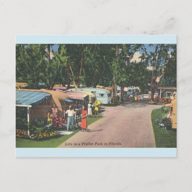 Vintage Florida Trailer Park Post Card (Front)