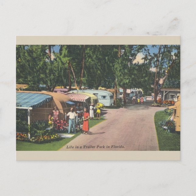 Vintage Florida Trailer Park Post Card (Front)