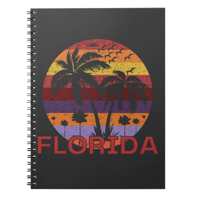 Vintage Florida USA Summer Beach Notebook (Front)