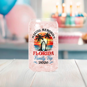 Vintage Florida Vacation Family Trip 2026 Can Glass