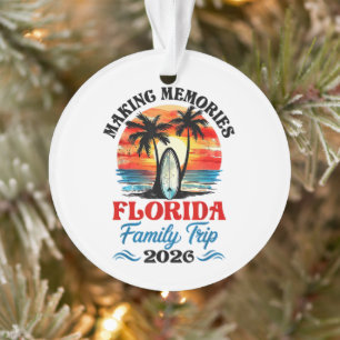 Vintage Florida Vacation Family Trip 2026 Ornament
