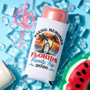 Vintage Florida Vacation Family Trip 2026 Seltzer Can Cooler