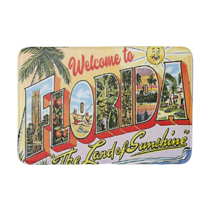 Vintage Florida Welcome Bath Mat