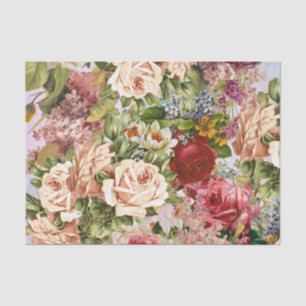 Vintage Floriferous Collage Tissue Paper