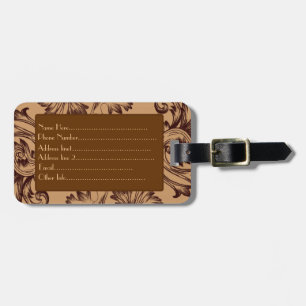 Vintage Flourish (Dark Brown) Luggage Tag